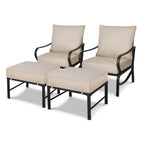 Ensemble de conversation extérieur 7 places pour patio, canapé d'extérieur avec poufs