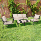 Ensemble de conversation extérieur 7 places pour patio, canapé d'extérieur avec poufs