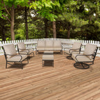 Ensemble de conversation extérieur 7 places pour patio, canapé d'extérieur avec poufs