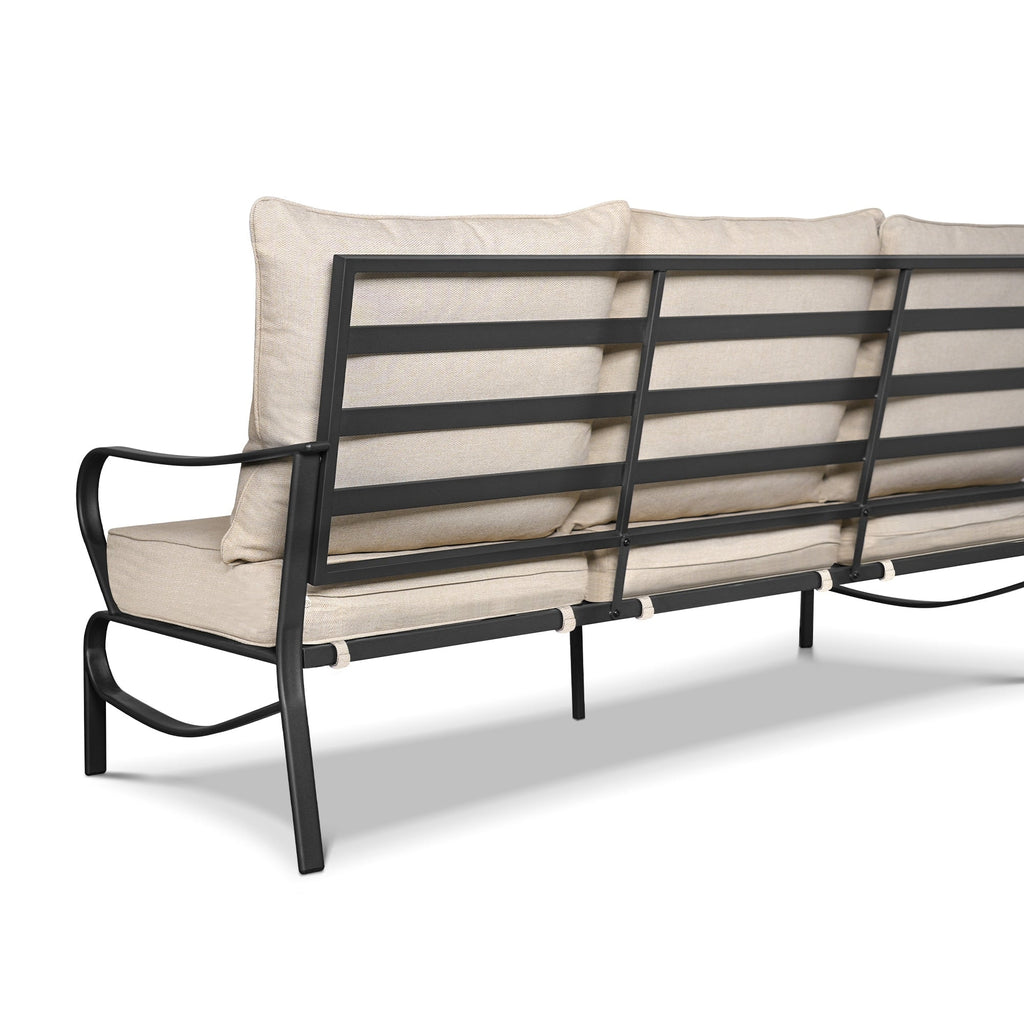 Ensemble de conversation extérieur 7 places pour patio, canapé d'extérieur avec poufs