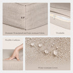 Ensemble de conversation extérieur 7 places pour patio, canapé d'extérieur avec poufs