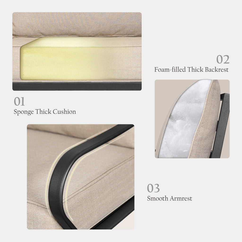 Ensemble de conversation extérieur 7 places pour patio, canapé d'extérieur avec poufs