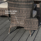 Ensemble de salle à manger d'extérieur 7 pièces avec table ronde et chaises