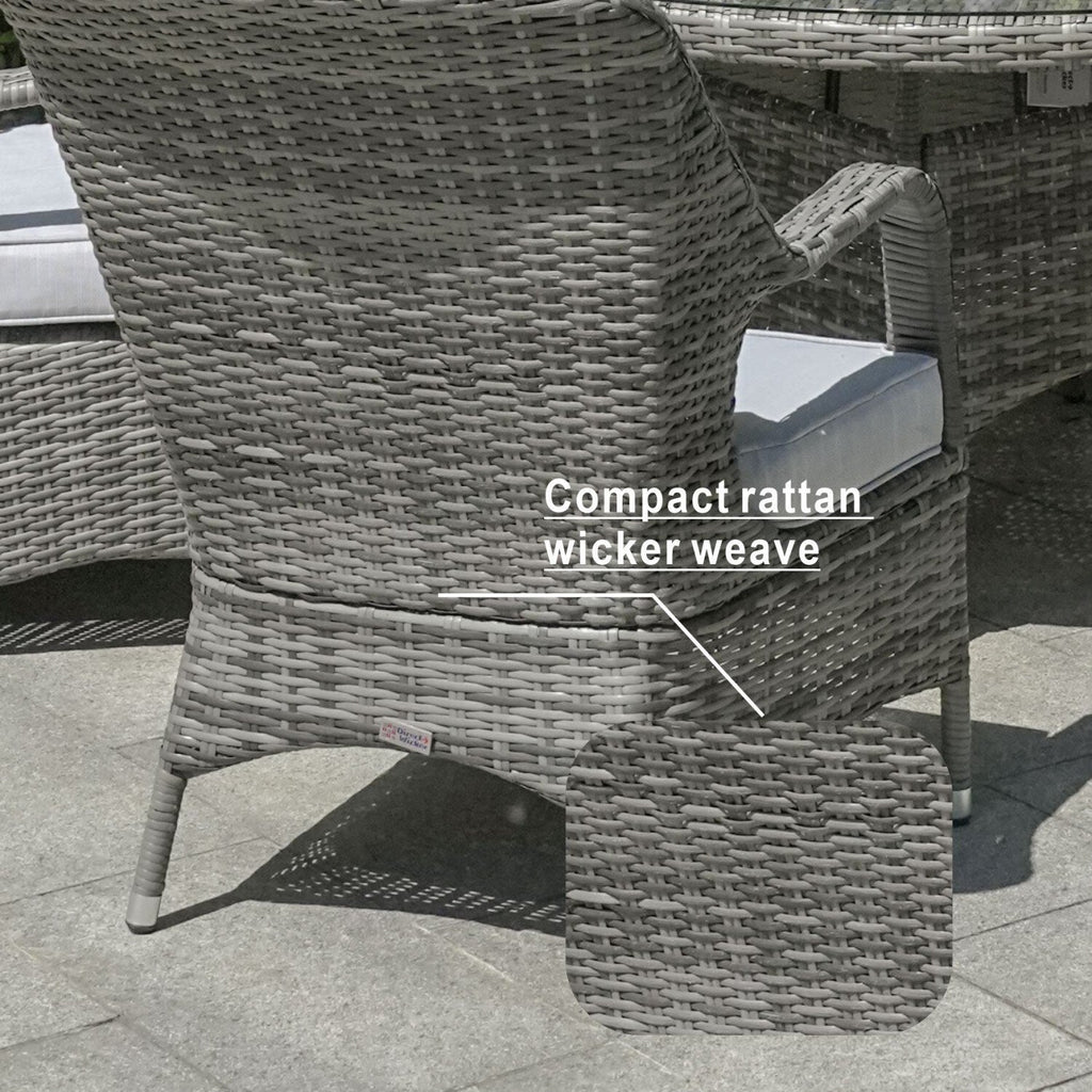 Ensemble de salle à manger d'extérieur 7 pièces avec table ronde et chaises