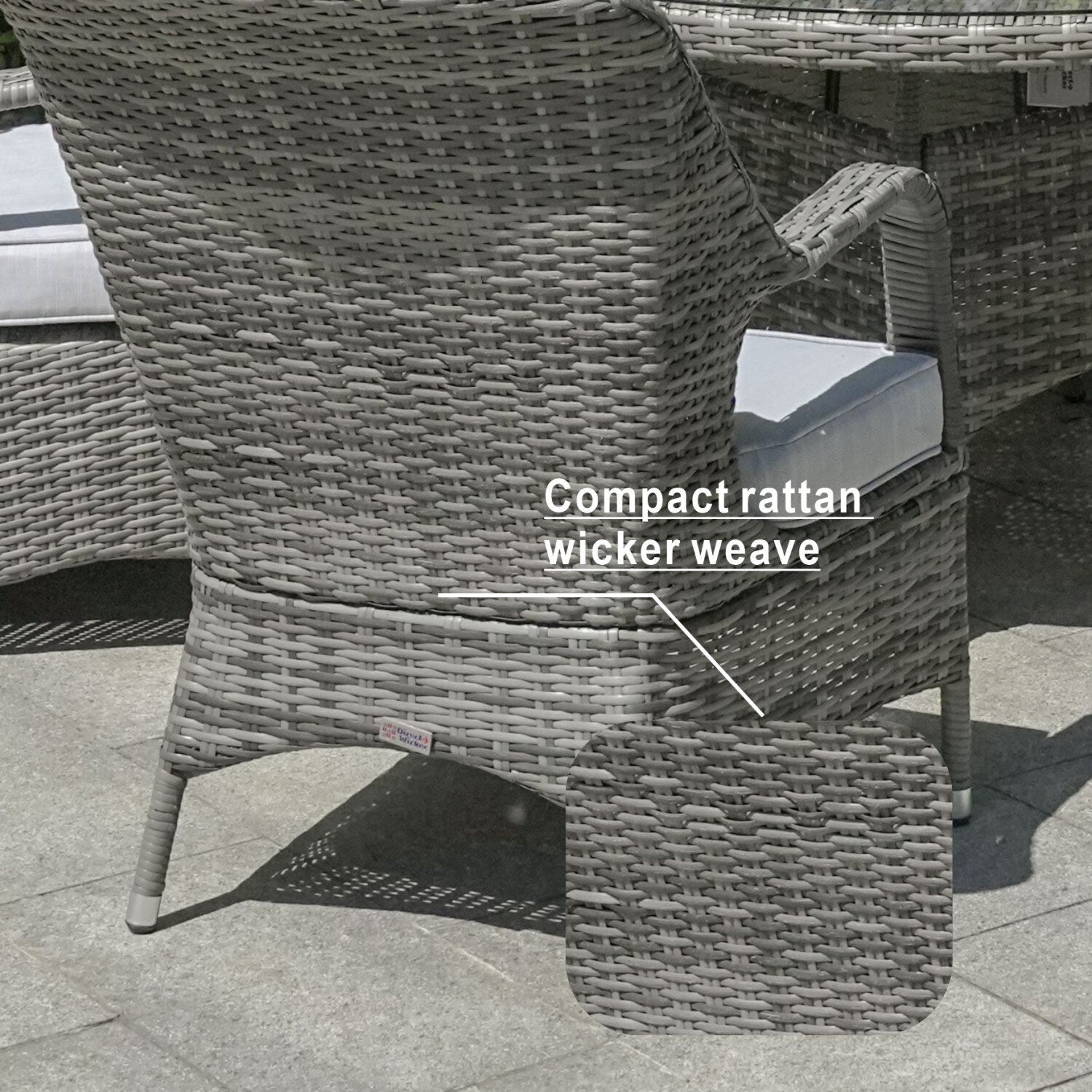 Ensemble de salle à manger d'extérieur 7 pièces avec table ronde et chaises