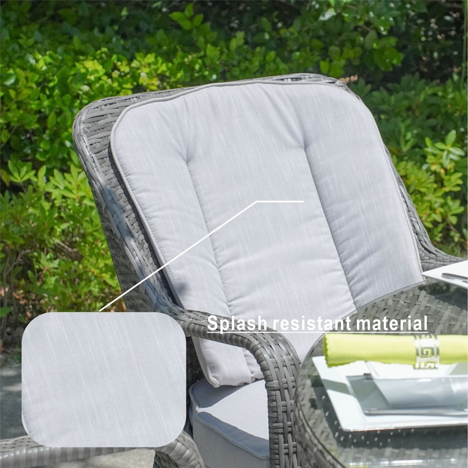 Ensemble de salle à manger d'extérieur 7 pièces avec table ronde et chaises