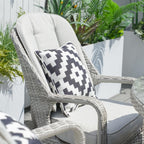 Ensemble de salle à manger d'extérieur 7 pièces avec table ronde et chaises