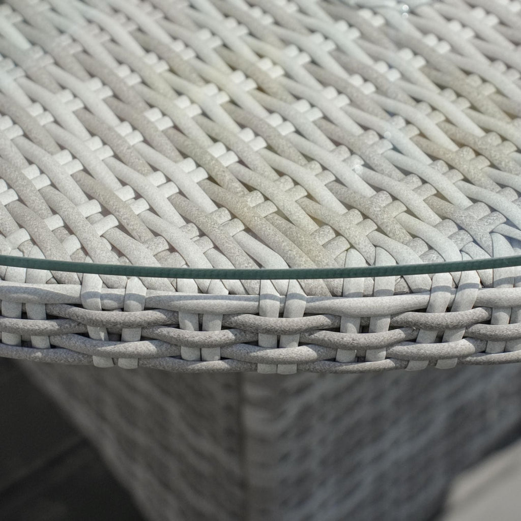 Ensemble de salle à manger d'extérieur 7 pièces avec table ronde et chaises