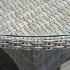 Ensemble de salle à manger d'extérieur 7 pièces avec table ronde et chaises