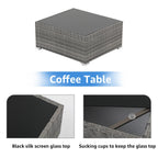 Ensemble de canapés sectionnels en osier pour patio 7 pièces avec coussins