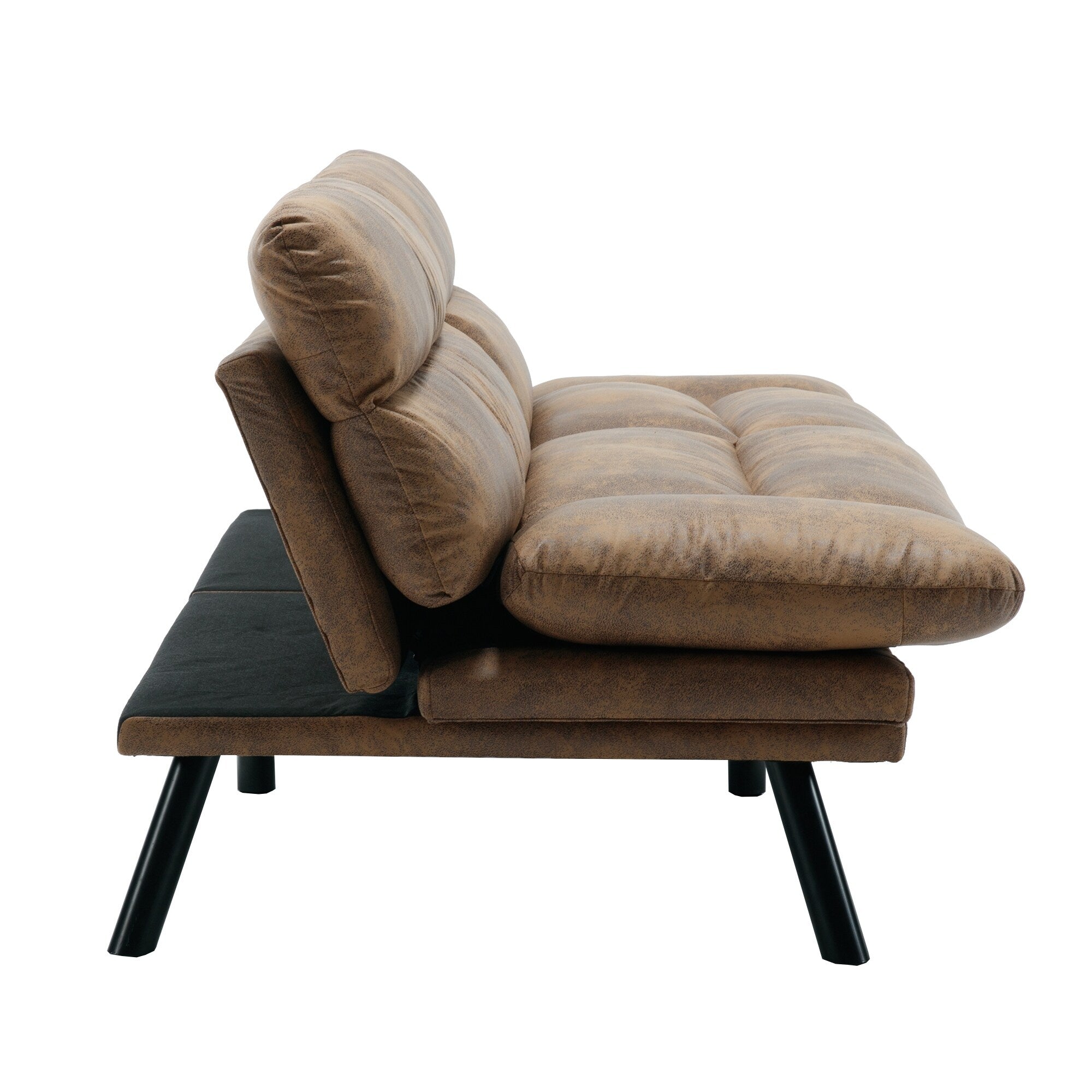 Canapé 2 places en tissu Teddy 70.08 avec coussins épais, pieds en métal et capacité de charge de 600 lb