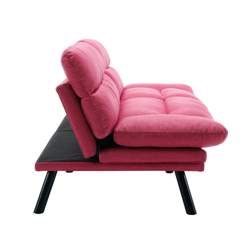 Canapé 2 places en tissu Teddy 70.08 avec coussins épais, pieds en métal et capacité de charge de 600 lb