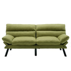 Canapé 2 places en tissu Teddy 70.08 avec coussins épais, pieds en métal et capacité de charge de 600 lb