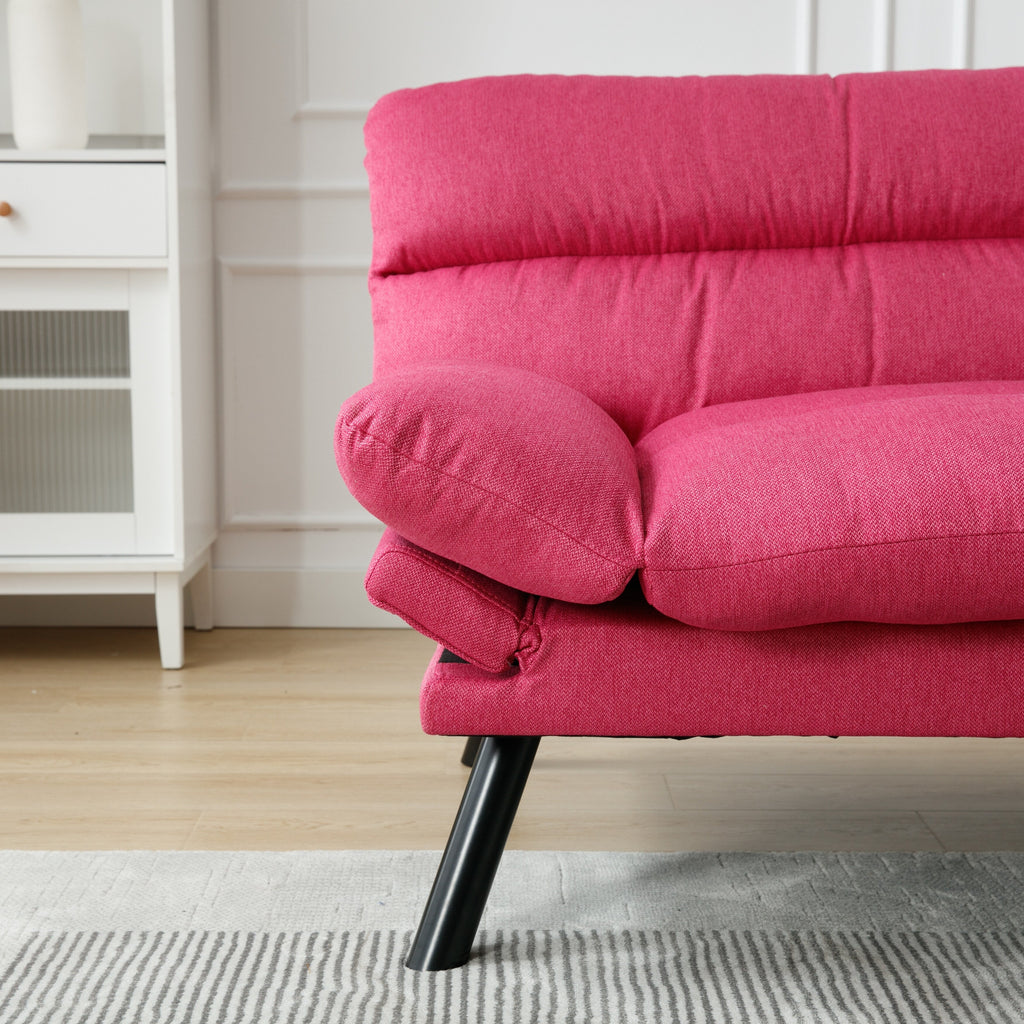 Canapé 2 places en tissu Teddy 70.08 avec coussins épais, pieds en métal et capacité de charge de 600 lb