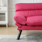 Canapé 2 places en tissu Teddy 70.08 avec coussins épais, pieds en métal et capacité de charge de 600 lb