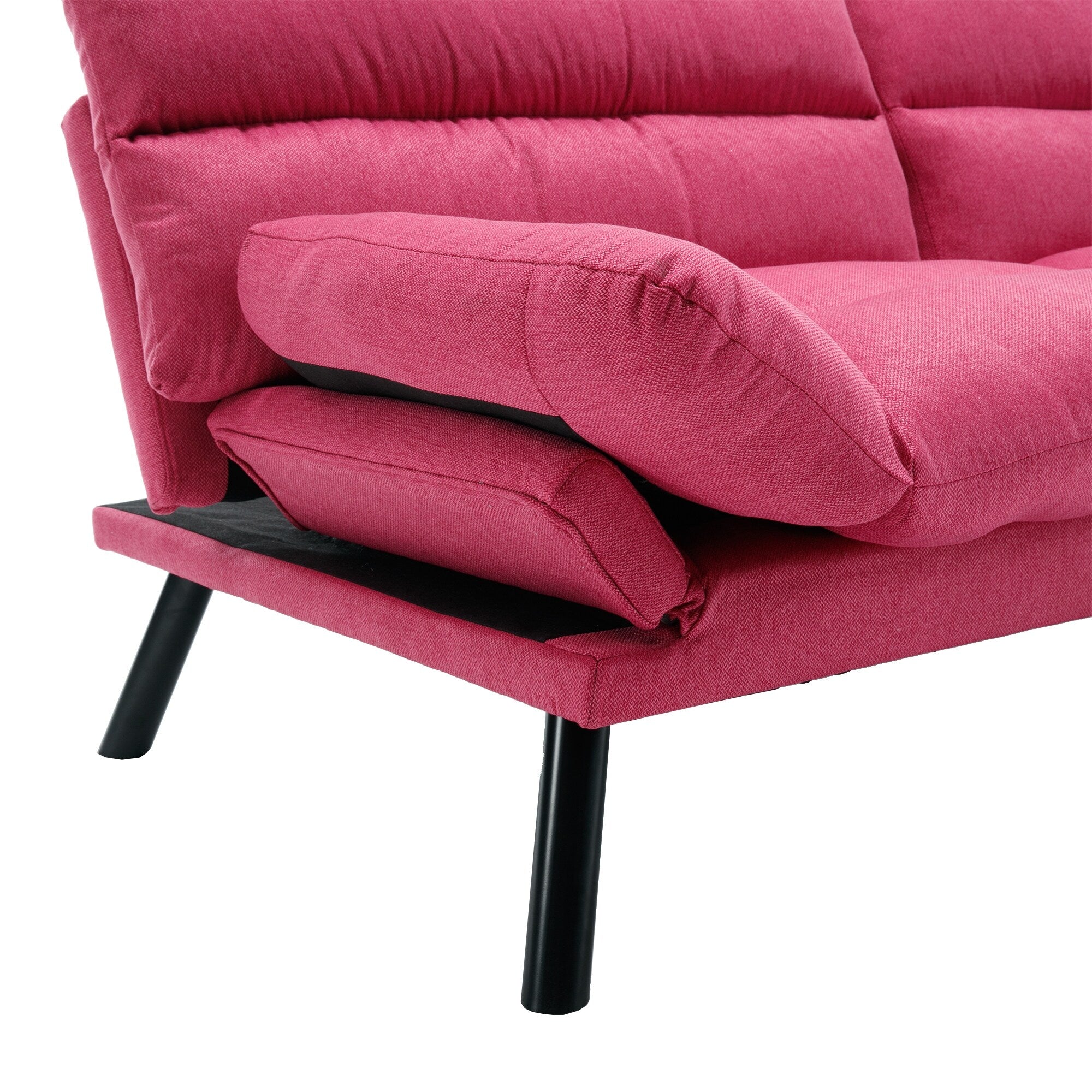 Canapé 2 places en tissu Teddy 70.08 avec coussins épais, pieds en métal et capacité de charge de 600 lb