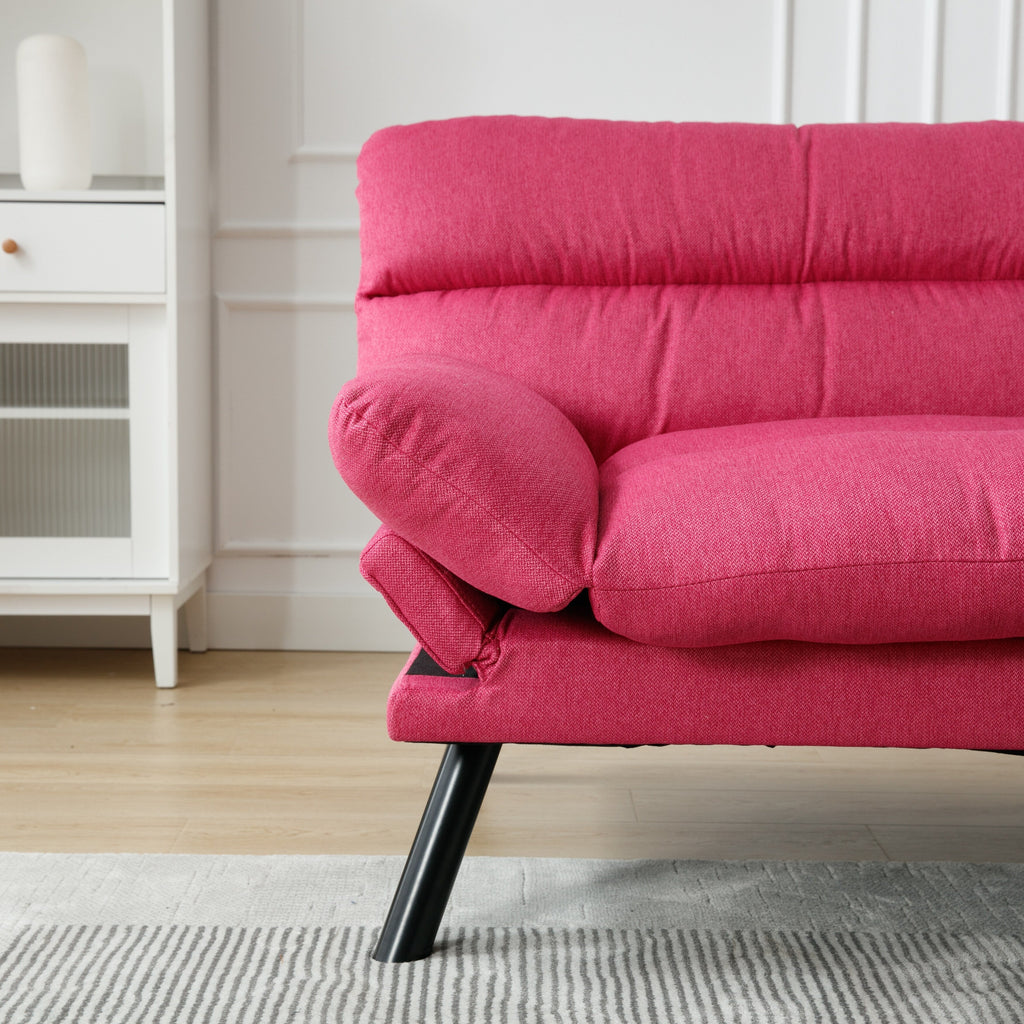 Canapé 2 places en tissu Teddy 70.08 avec coussins épais, pieds en métal et capacité de charge de 600 lb