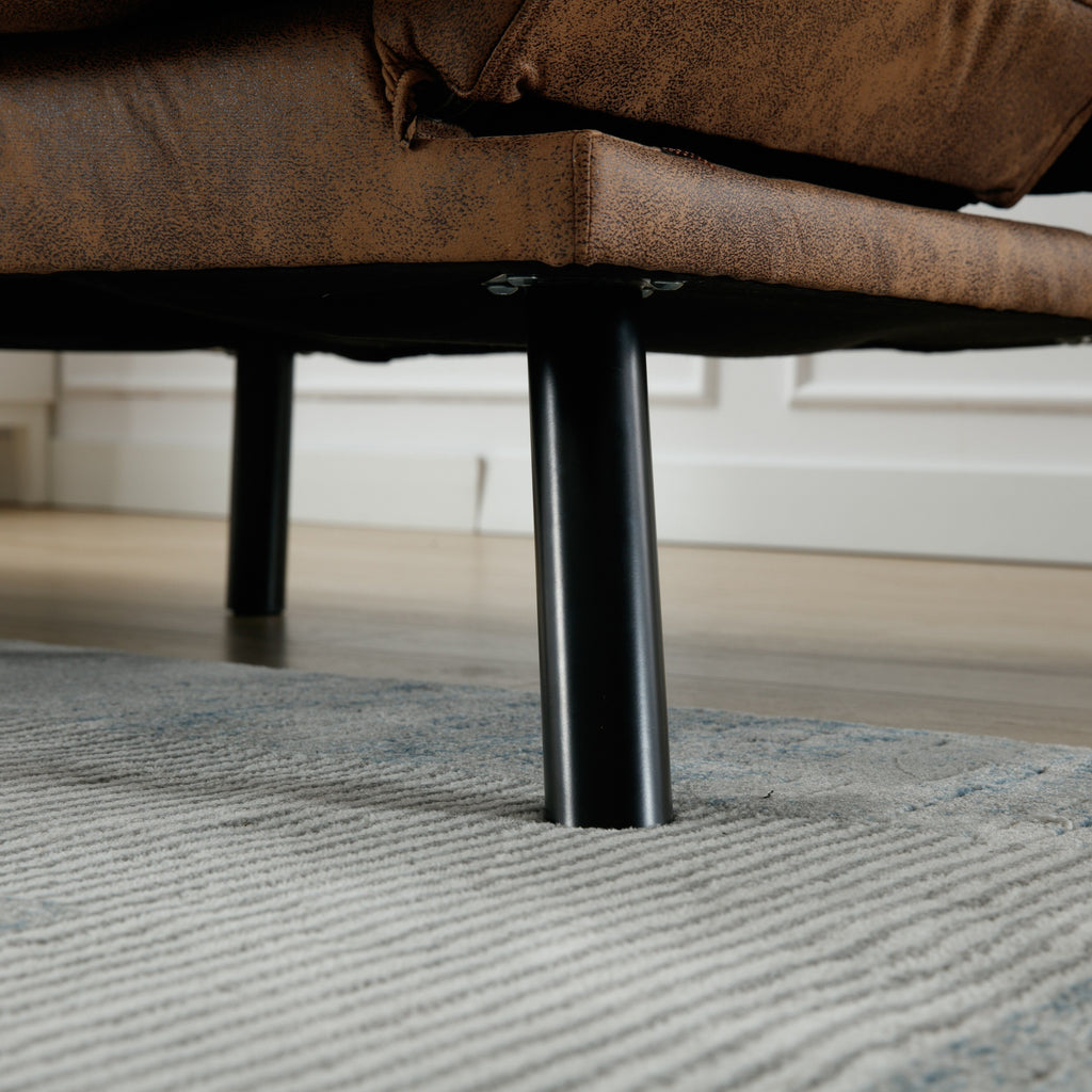 Canapé 2 places en tissu Teddy 70.08 avec coussins épais, pieds en métal et capacité de charge de 600 lb