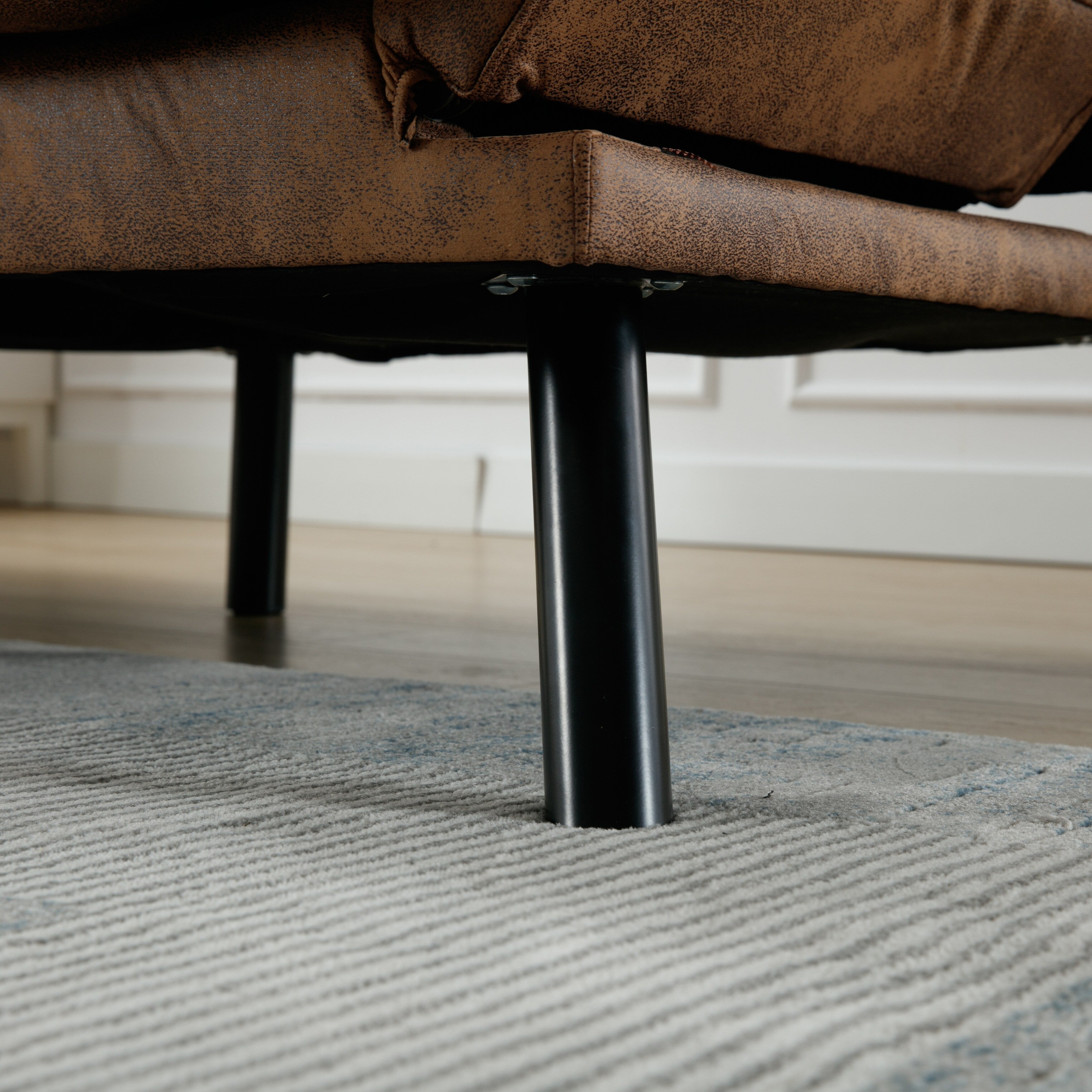 Canapé 2 places en tissu Teddy 70.08 avec coussins épais, pieds en métal et capacité de charge de 600 lb