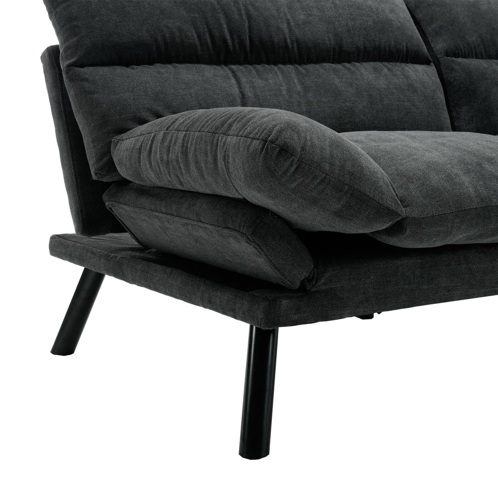 Canapé 2 places en tissu Teddy 70.08 avec coussins épais, pieds en métal et capacité de charge de 600 lb