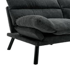 Canapé 2 places en tissu Teddy 70.08 avec coussins épais, pieds en métal et capacité de charge de 600 lb