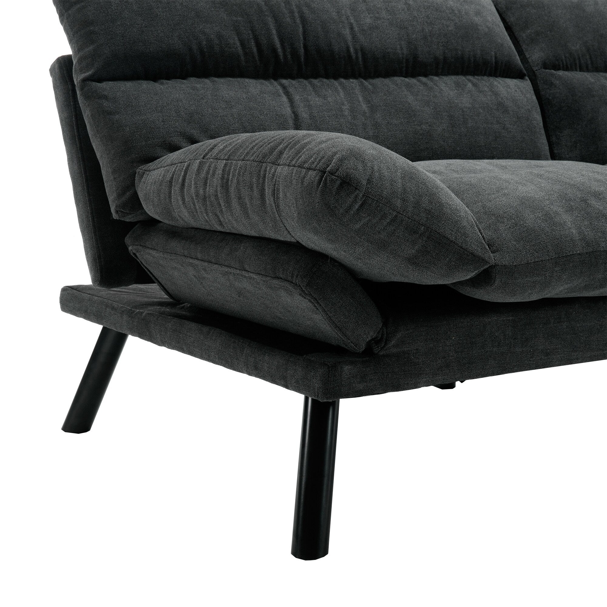 Canapé 2 places en tissu Teddy 70.08 avec coussins épais, pieds en métal et capacité de charge de 600 lb