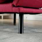 Canapé 2 places en tissu Teddy 70.08 avec coussins épais, pieds en métal et capacité de charge de 600 lb