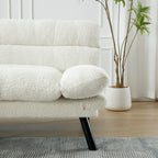 Canapé 2 places en tissu Teddy 70.08 avec coussins épais, pieds en métal et capacité de charge de 600 lb