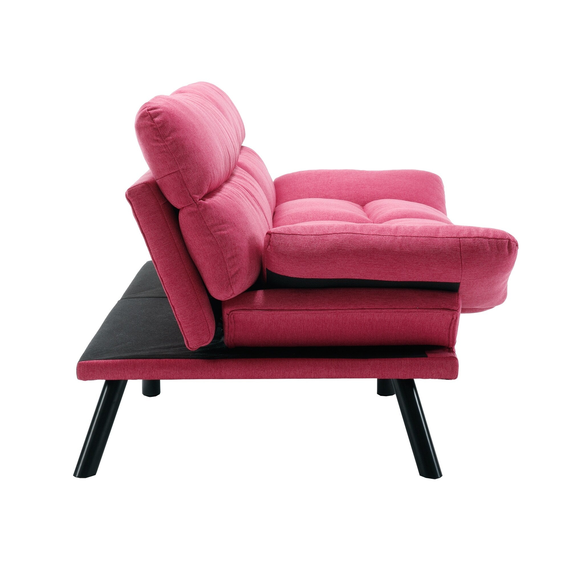 Canapé 2 places en tissu Teddy 70.08 avec coussins épais, pieds en métal et capacité de charge de 600 lb