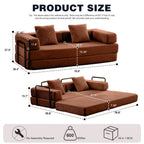 Canapé-lit convertible de 78,8 cm avec coussin de soutien dorsal et accoudoirs