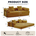 Canapé-lit convertible de 78,8 cm avec coussin de soutien dorsal et accoudoirs