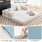 Canapé-lit convertible de 78,8 cm avec coussin de soutien dorsal et accoudoirs