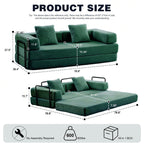 Canapé-lit convertible de 78,8 cm avec coussin de soutien dorsal et accoudoirs