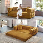 Canapé-lit convertible de 78,8 cm avec coussin de soutien dorsal et accoudoirs