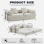 Canapé-lit convertible de 78,8 cm avec coussin de soutien dorsal et accoudoirs