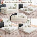 Canapé-lit convertible de 78,8 cm avec coussin de soutien dorsal et accoudoirs