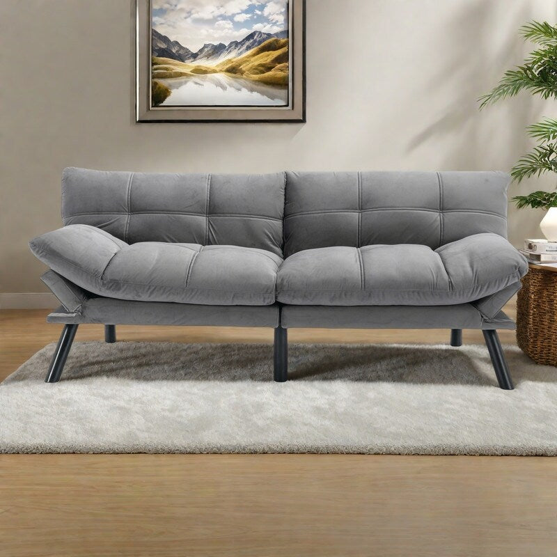 Canapé-lit convertible en cuir avec dossier réglable (70,87 €)