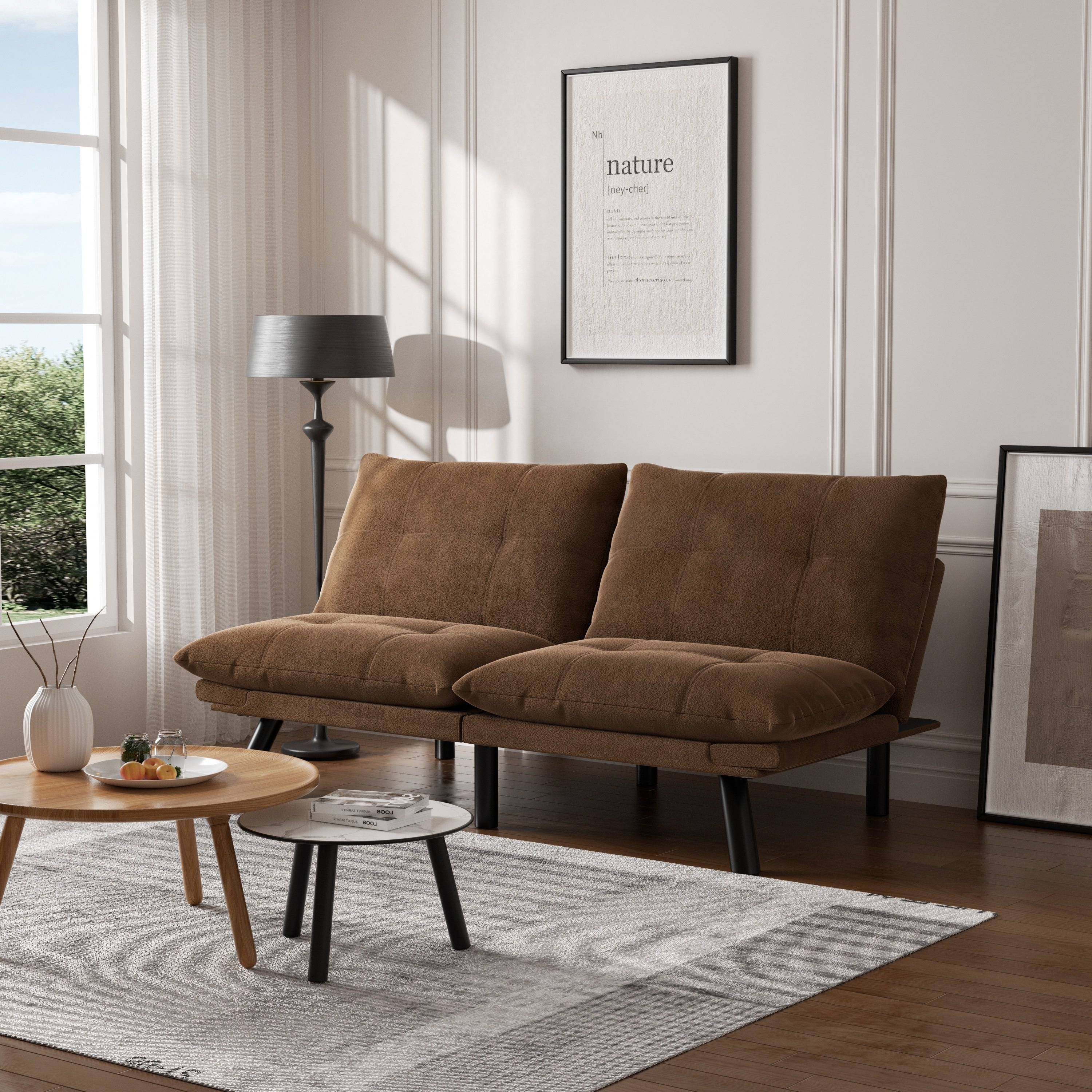 Canapé convertible en tissu moderne de 70,9 pouces avec dossier réglable