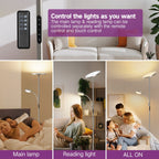 Lampadaire torche à 70 LED avec commande tactile et télécommande - N/A