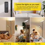 Lampadaire torche à 70 LED avec commande tactile et télécommande - N/A