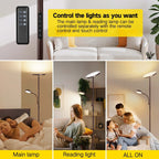 Lampadaire torche à 70 LED avec commande tactile et télécommande - N/A