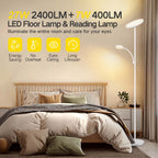 Lampadaire torche à 70 LED avec commande tactile et télécommande - N/A