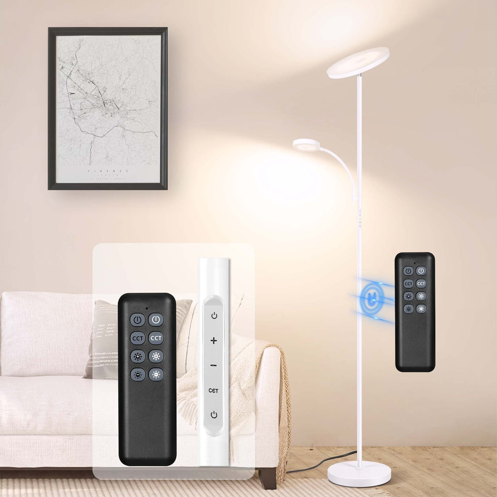 Lampadaire torche à 70 LED avec commande tactile et télécommande - N/A