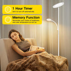 Lampadaire torche à 70 LED avec commande tactile et télécommande - N/A