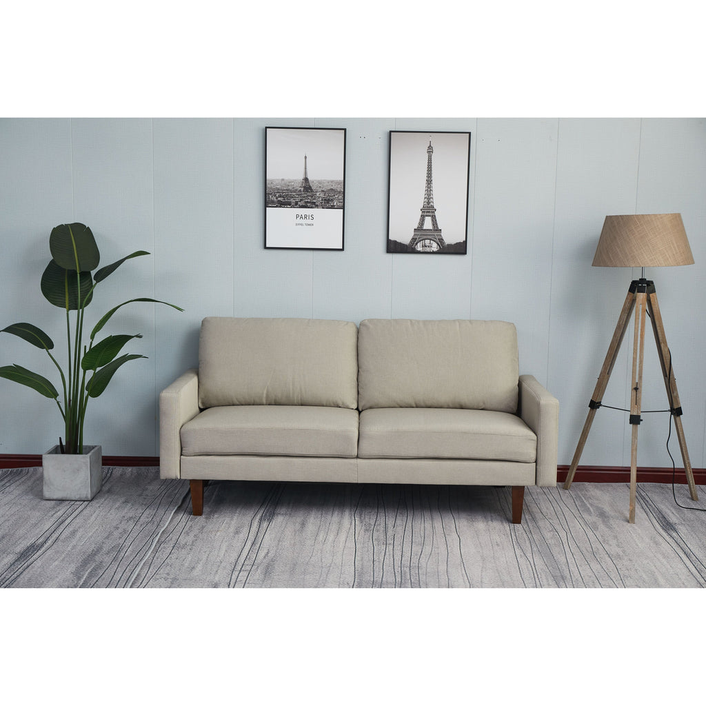 Canapé à accoudoirs carrés en lin Adelaide 70''