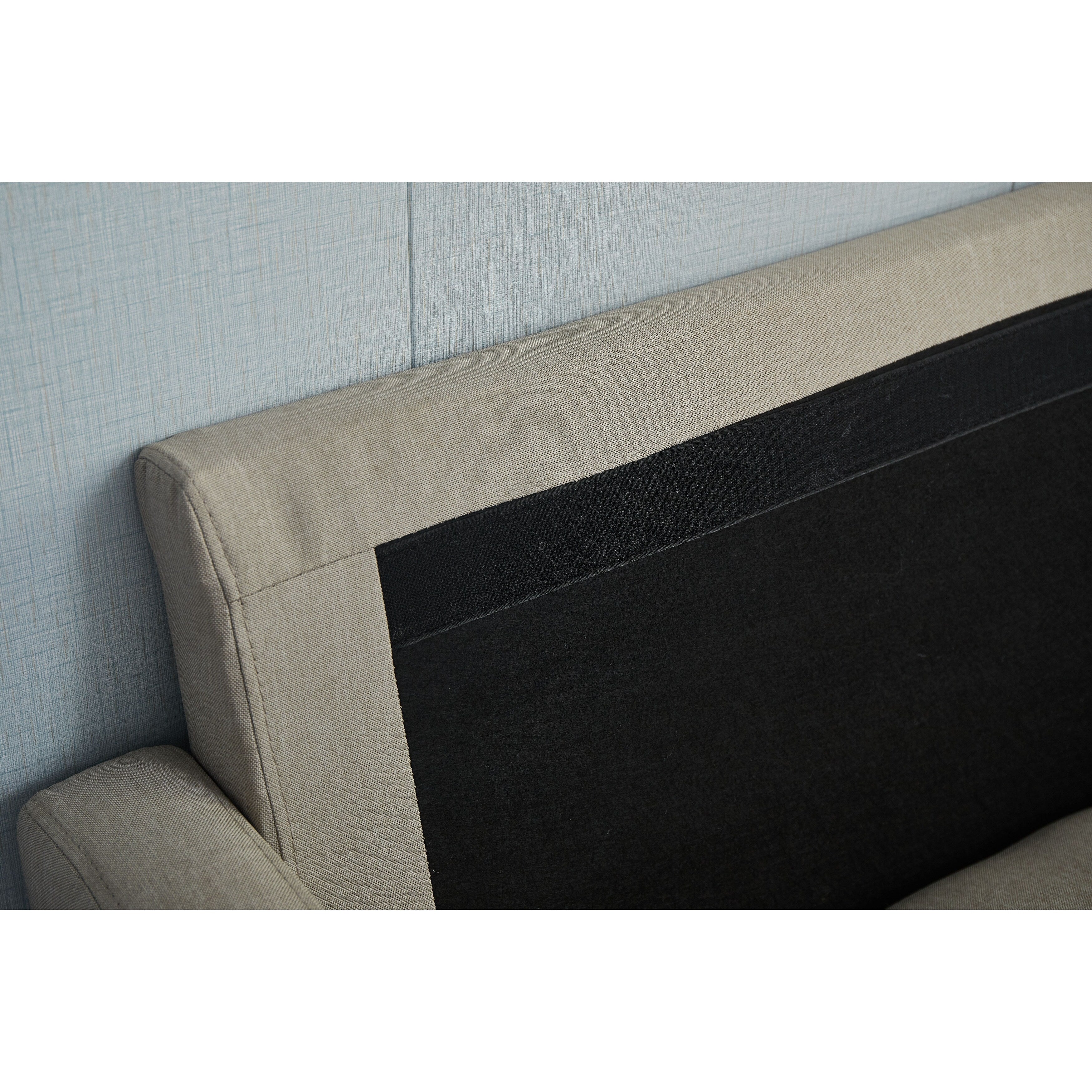 Canapé à accoudoirs carrés en lin Adelaide 70''