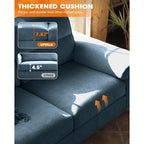 Canapé 2 places en chenille 71,25 po – Assise profonde avec coussin 8 places, accoudoir convertible et housse amovible