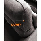 Canapé 2 places en chenille 71,25 po – Assise profonde avec coussin 8 places, accoudoir convertible et housse amovible