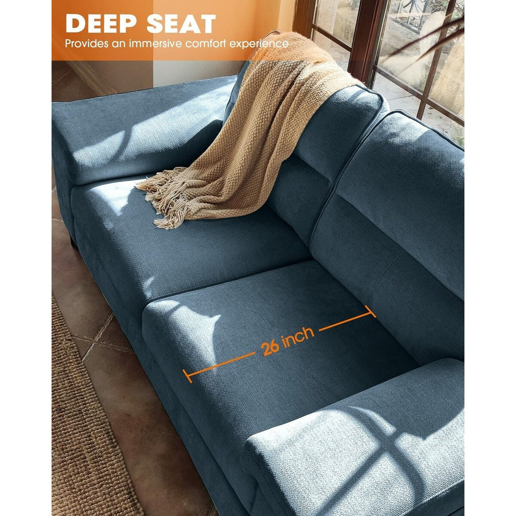 Canapé 2 places en chenille 71,25 po – Assise profonde avec coussin 8 places, accoudoir convertible et housse amovible