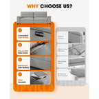 Canapé 2 places en chenille 71,25 po – Assise profonde avec coussin 8 places, accoudoir convertible et housse amovible